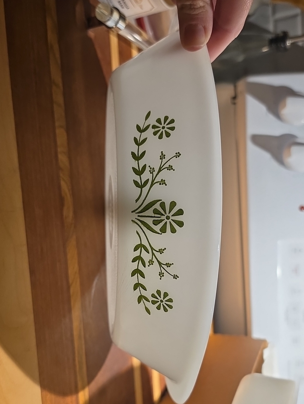 Vintage Glasbake j2352 large divided b/serving dish.